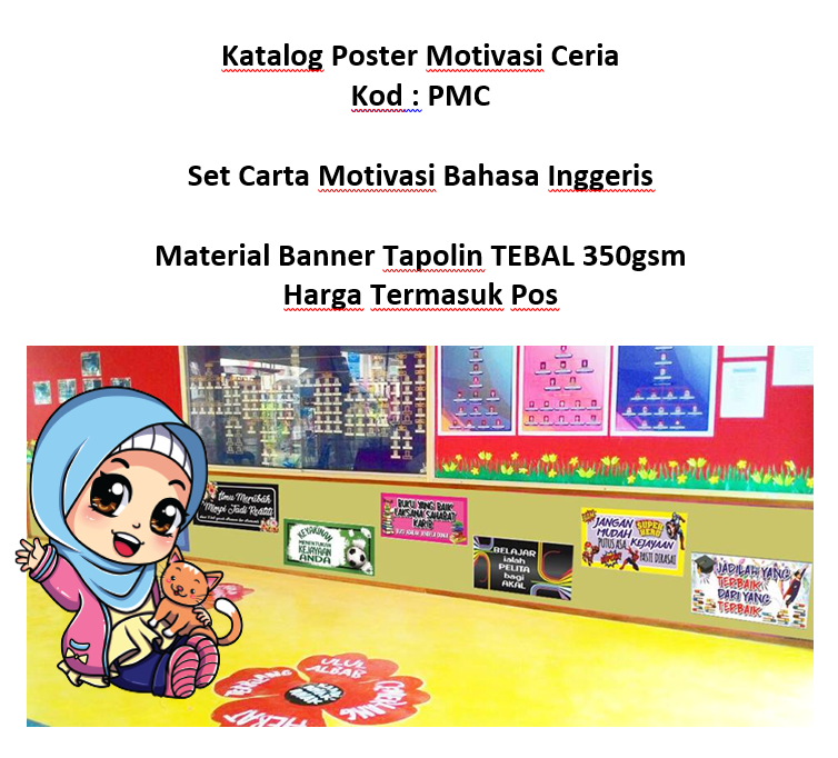 Katalog Poster Motivasi Ceria Bahasa Inggeris